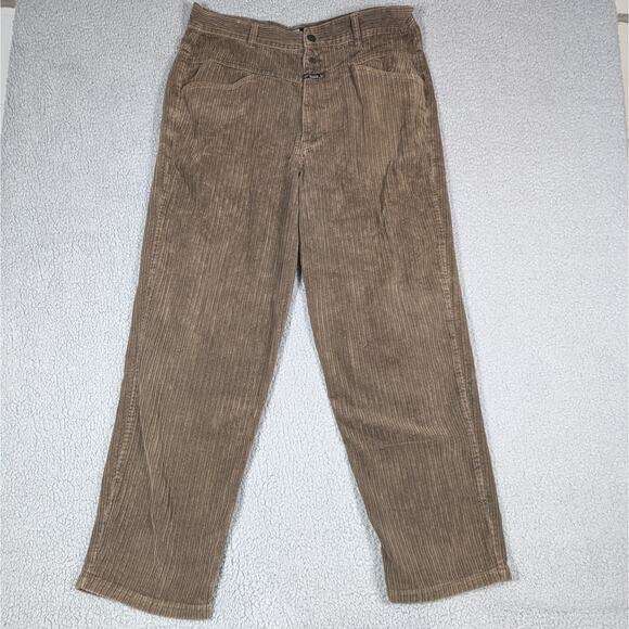 Vintage Marithe Francois Girbaud Pants Mens 36 Brown Corduroy Wide Leg 90s Y2K - Picture 1 of 8